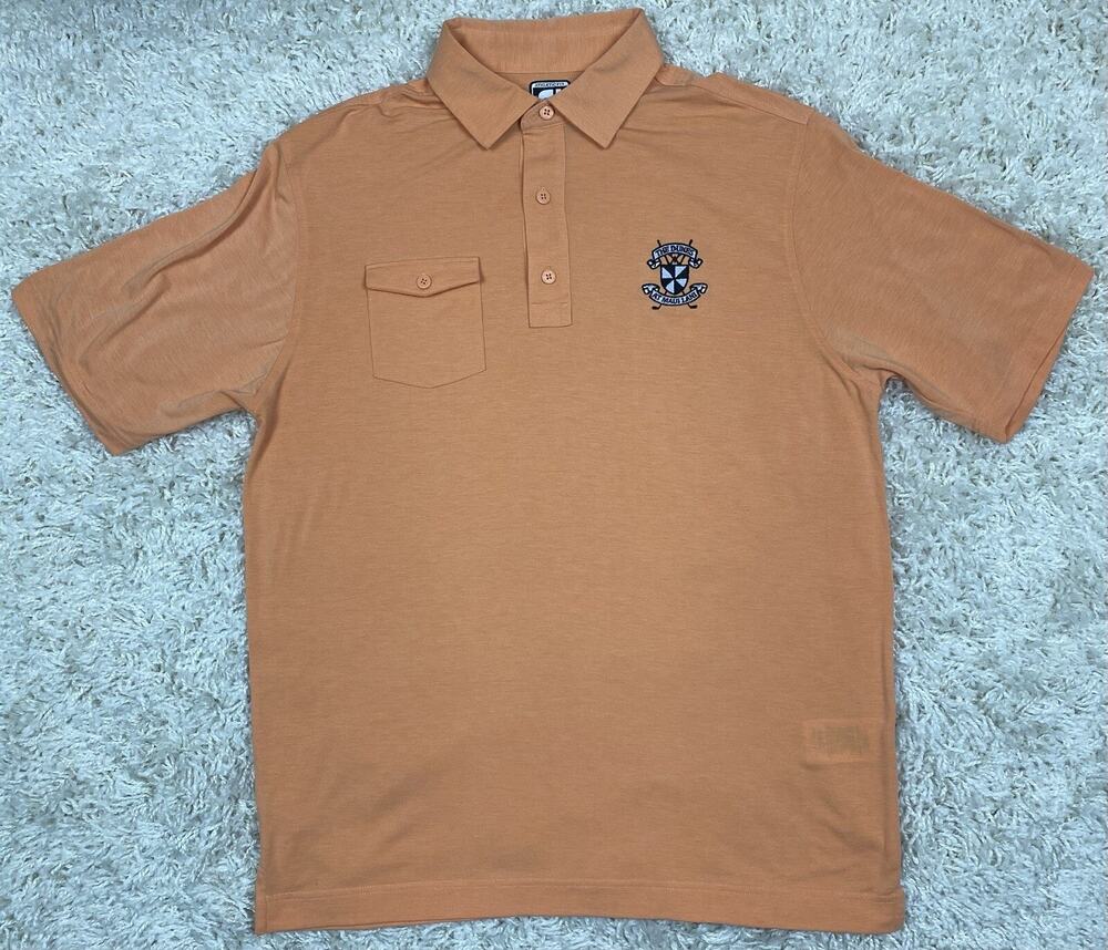 FootJoy Mens Size L Athletic Fit Golf Polo Shirt Orange Short Sleeve Performance